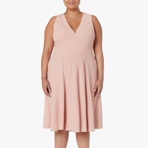 Dress the Population Pink Fit & Flare Midi Dress XL